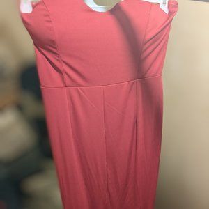 Red mermaid evening gown